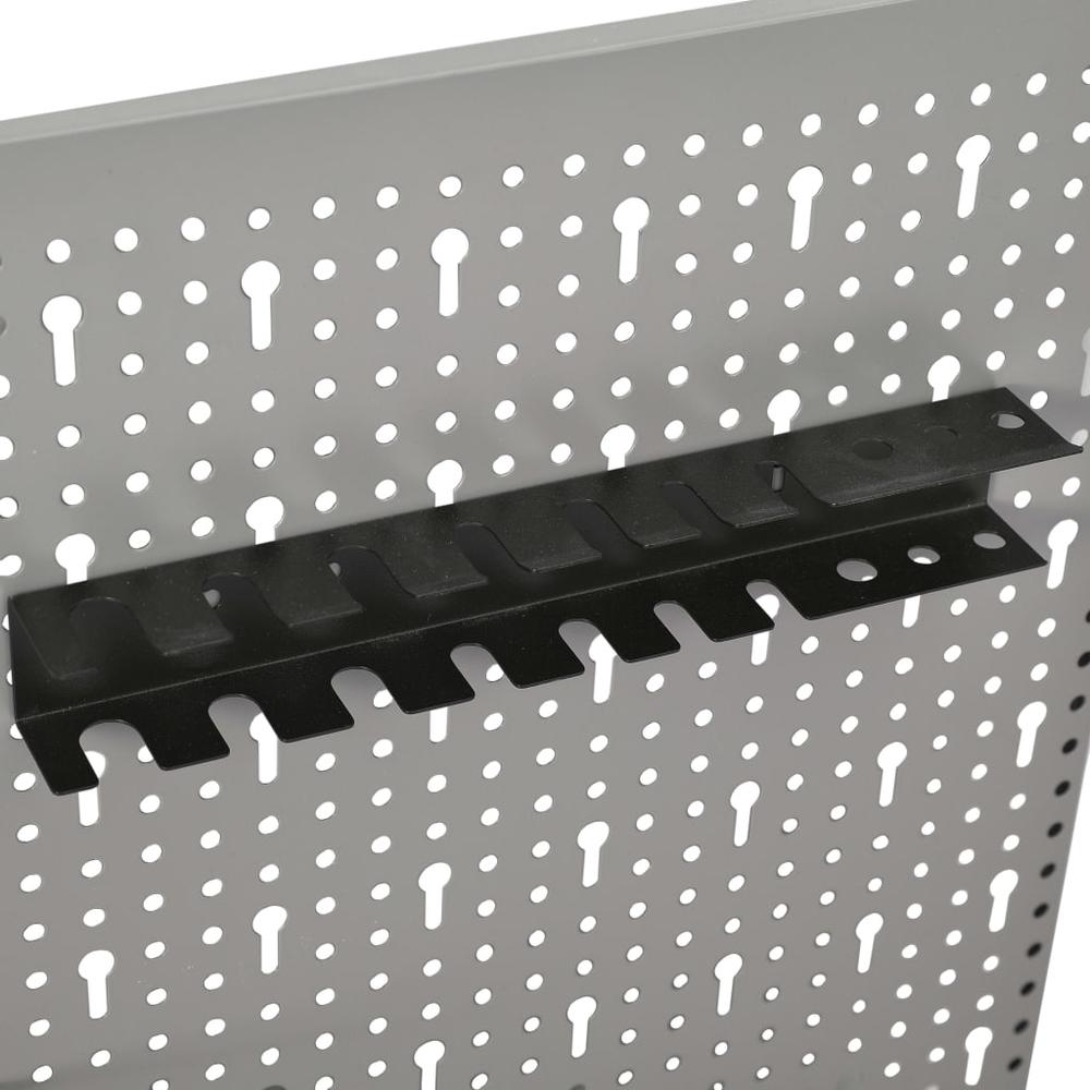 vidaXL Wall-mounted Peg Boards 4 pcs 15.7"x22.8" Steel, 145352. Picture 5