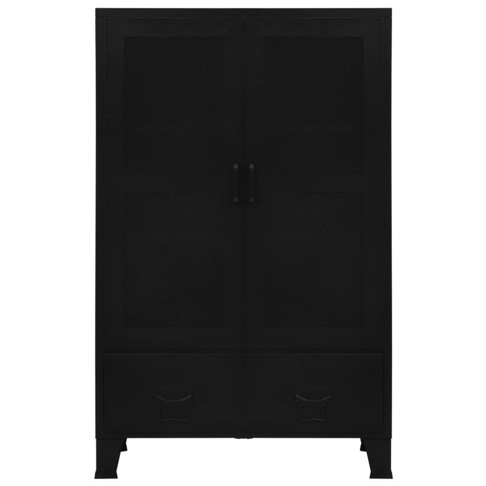 vidaXL Office Cabinet with Mesh Doors Industrial Black 29.5"x15.7"x47.2" Steel, 145355. Picture 5