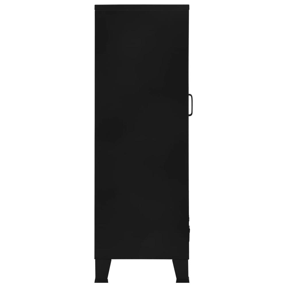vidaXL Office Cabinet with Mesh Doors Industrial Black 29.5"x15.7"x47.2" Steel, 145355. Picture 6