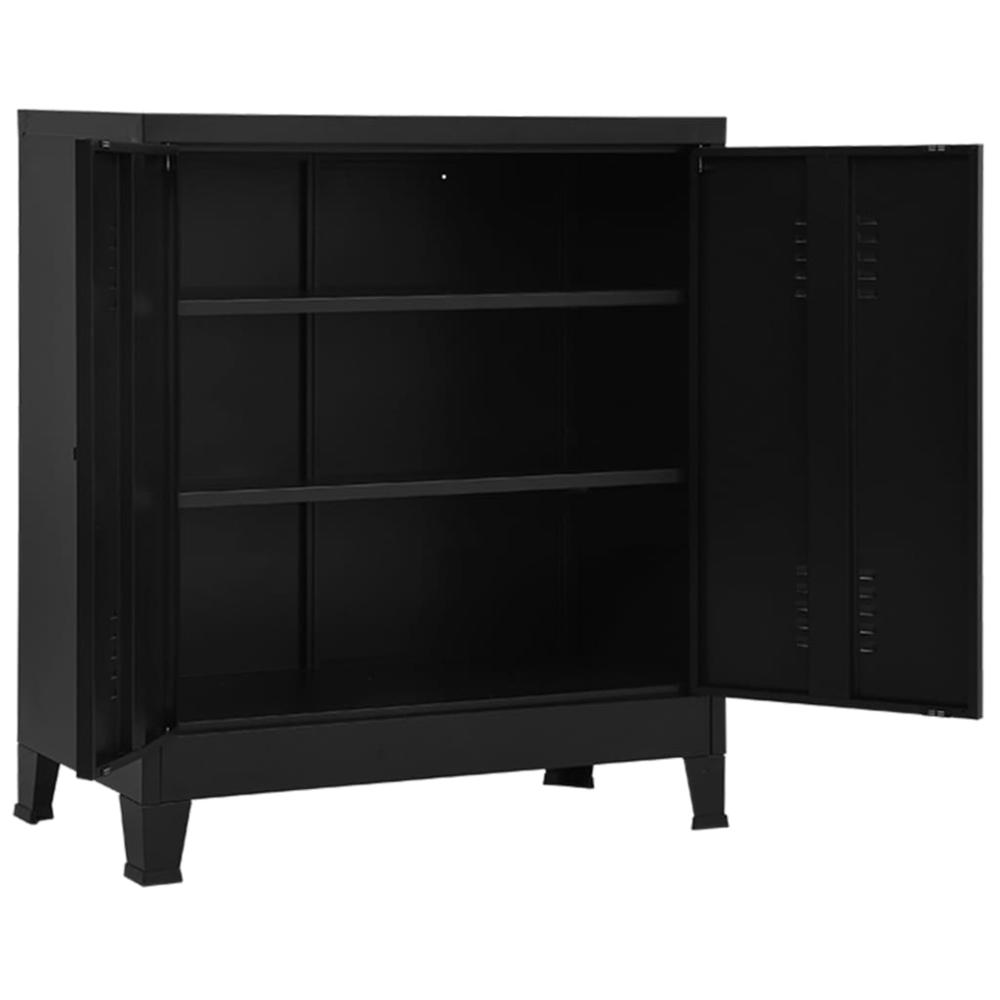 vidaXL Filing Cabinet Industrial Black 35.4"x15.7"x39.4" Steel, 145356. Picture 2