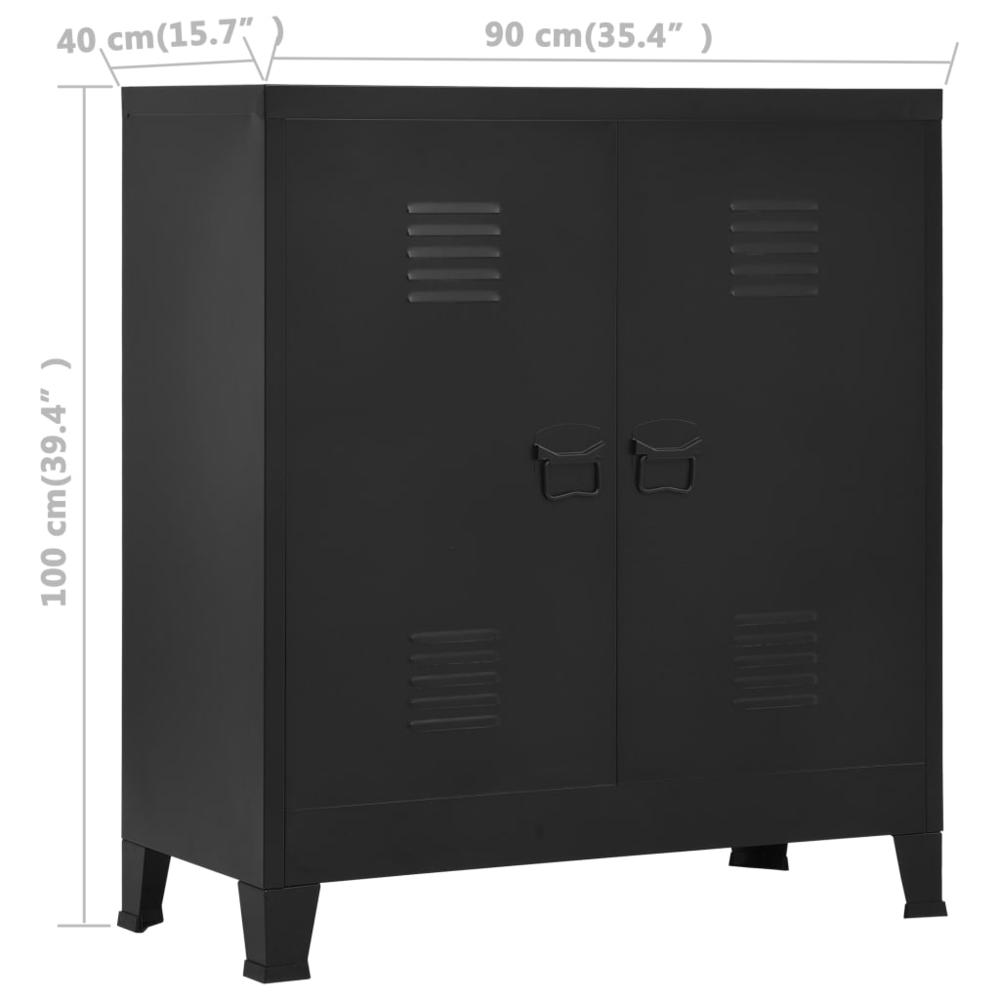 vidaXL Filing Cabinet Industrial Black 35.4"x15.7"x39.4" Steel, 145356. Picture 7