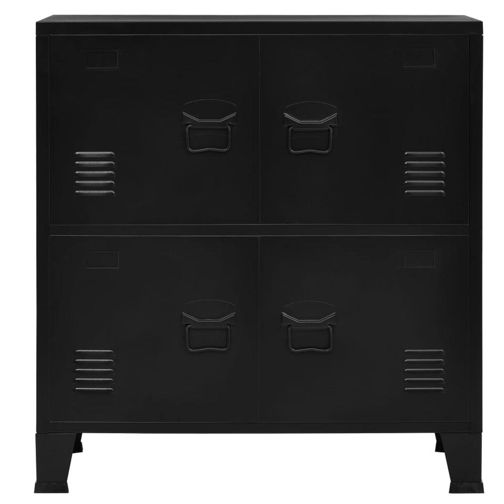 vidaXL Filing Cabinet with 4 Doors Industrial Black 29.5"x15.7"x31.5" Steel, 145358. Picture 3