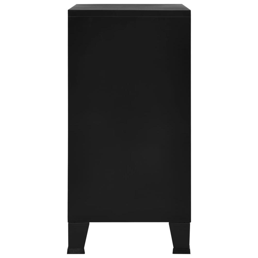 vidaXL Filing Cabinet with 4 Doors Industrial Black 29.5"x15.7"x31.5" Steel, 145358. Picture 5