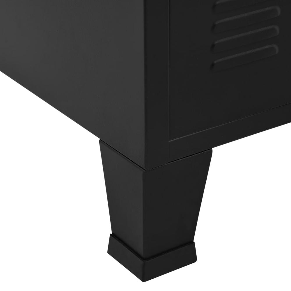 vidaXL Filing Cabinet with 4 Doors Industrial Black 29.5"x15.7"x31.5" Steel, 145358. Picture 6