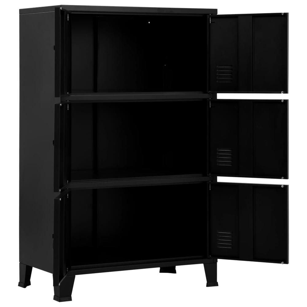 vidaXL Filing Cabinet with 6 Doors Industrial Black 29.5"x15.7"x47.2" Steel, 145359. Picture 2