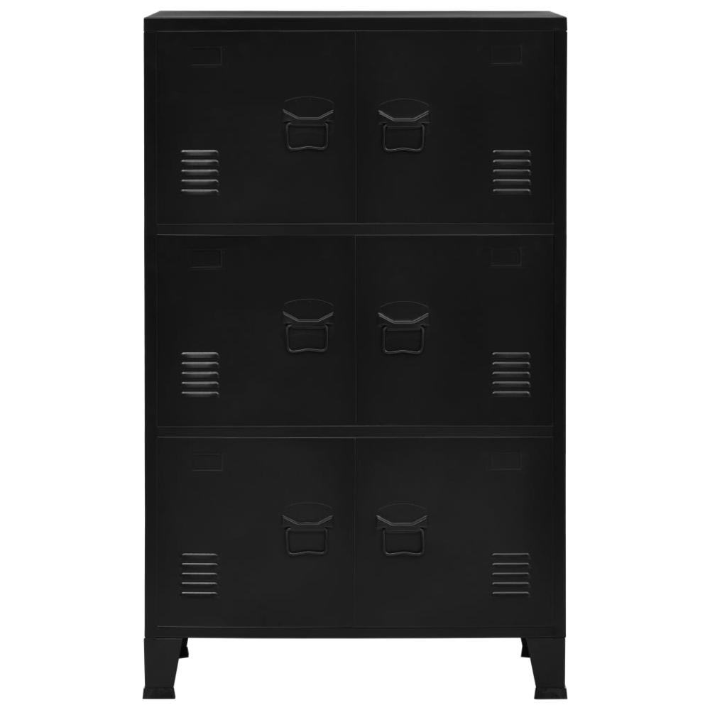 vidaXL Filing Cabinet with 6 Doors Industrial Black 29.5"x15.7"x47.2" Steel, 145359. Picture 3