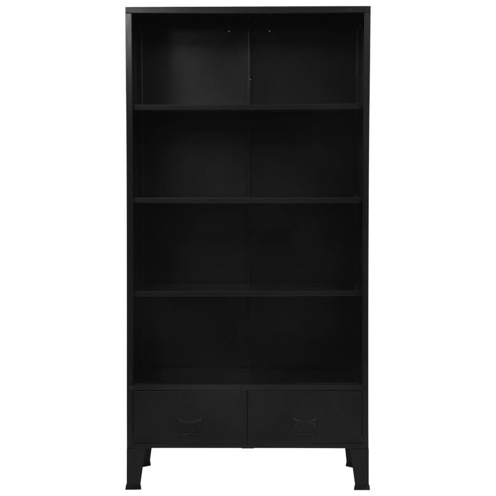vidaXL Bookshelf Industrial Black 35.4"x15.7"x70.9" Steel, 145360. Picture 4