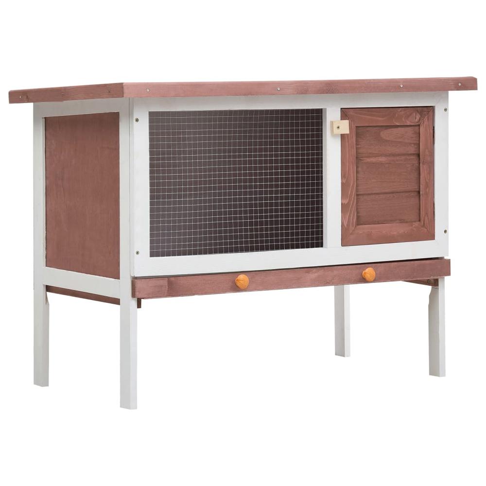 vidaXL Outdoor Rabbit Hutch 1 Layer Brown Wood, 170829. The main picture.