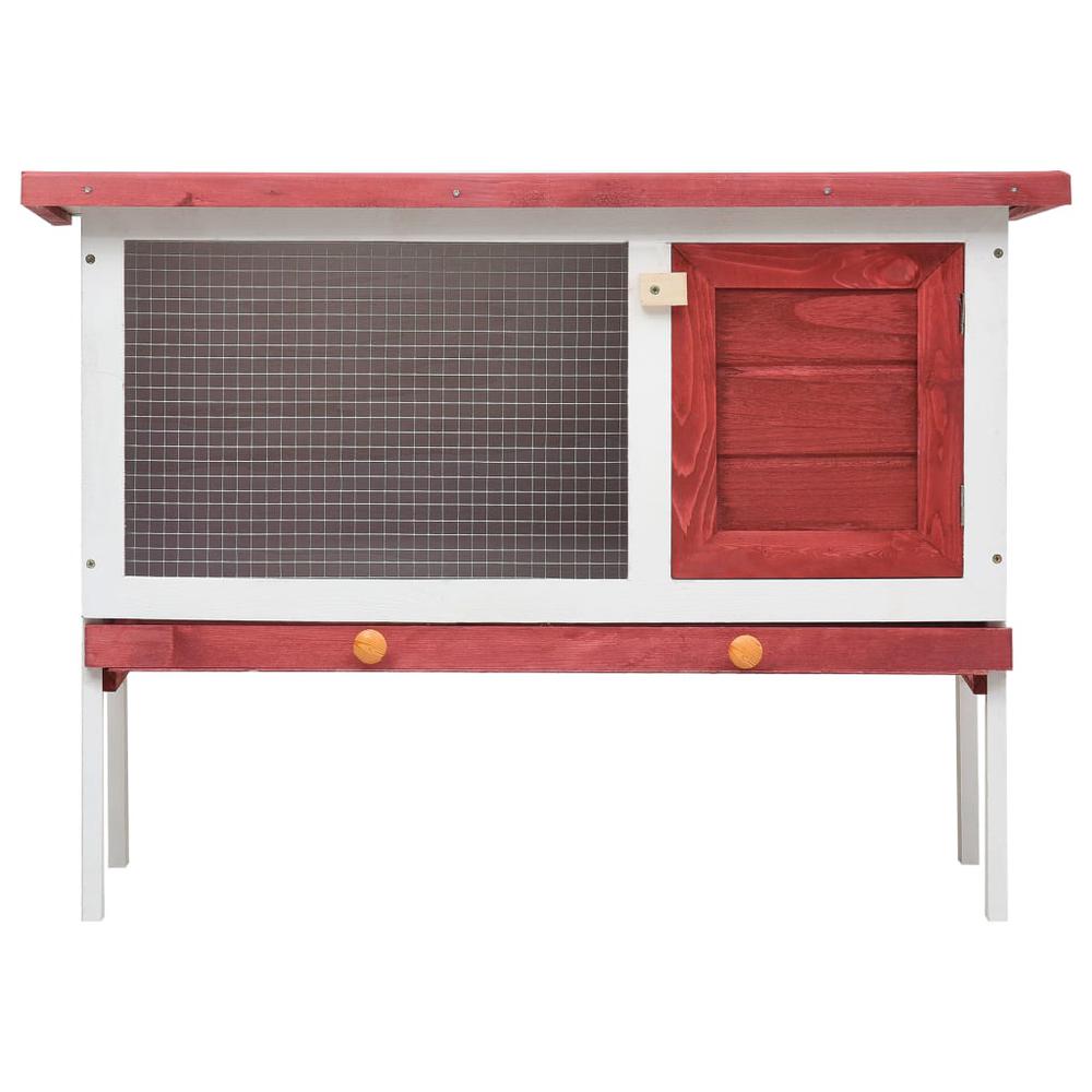 vidaXL Outdoor Rabbit Hutch 1 Layer Red Wood, 170830. Picture 3