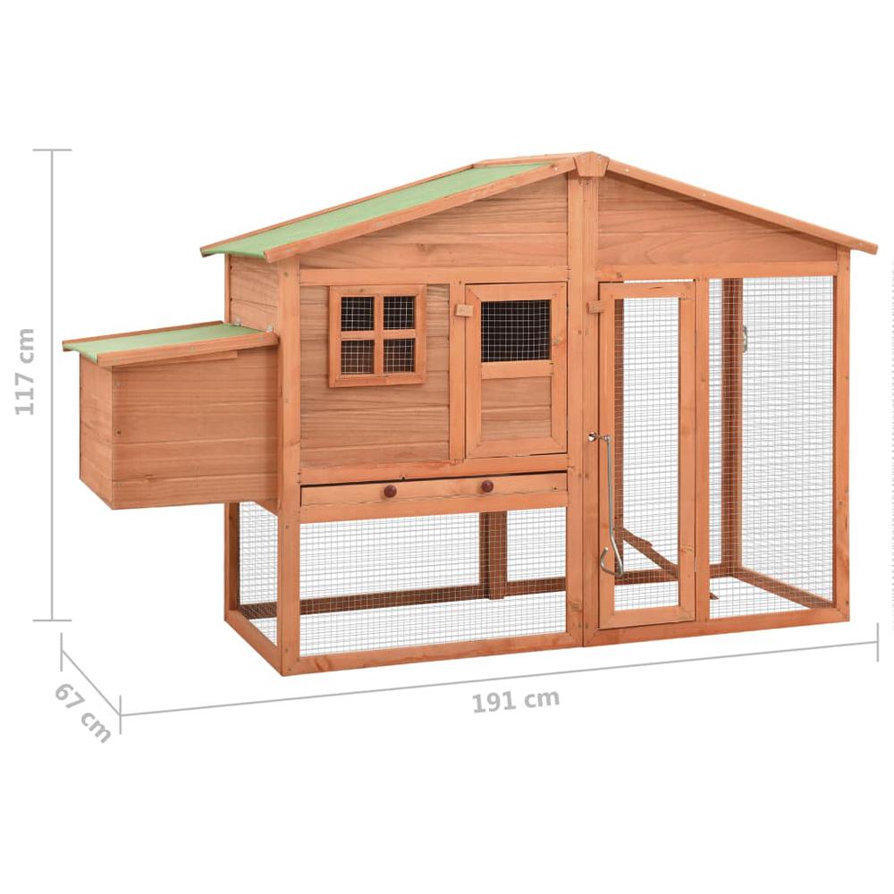 vidaXL Chicken Coop with Nest Box Solid Fir Wood. Picture 9