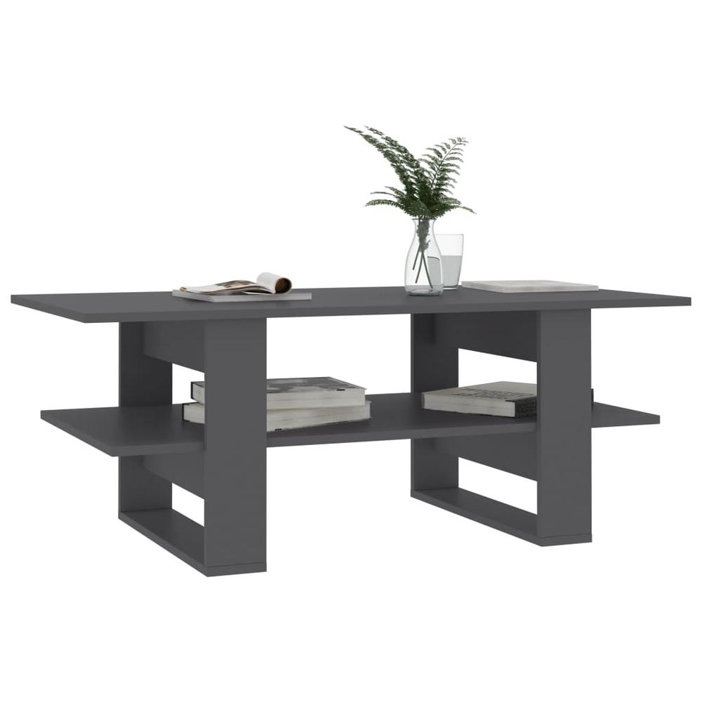 vidaXL Coffee Table Gray 43.3"x21.6"x16.5" Chipboard, 800542. Picture 3