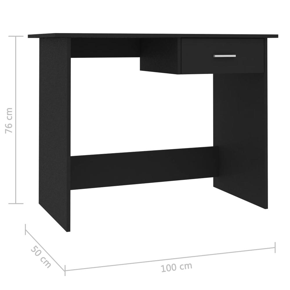 vidaXL Desk Black 39.4"x19.7"x29.9" Chipboard, 800550. Picture 6
