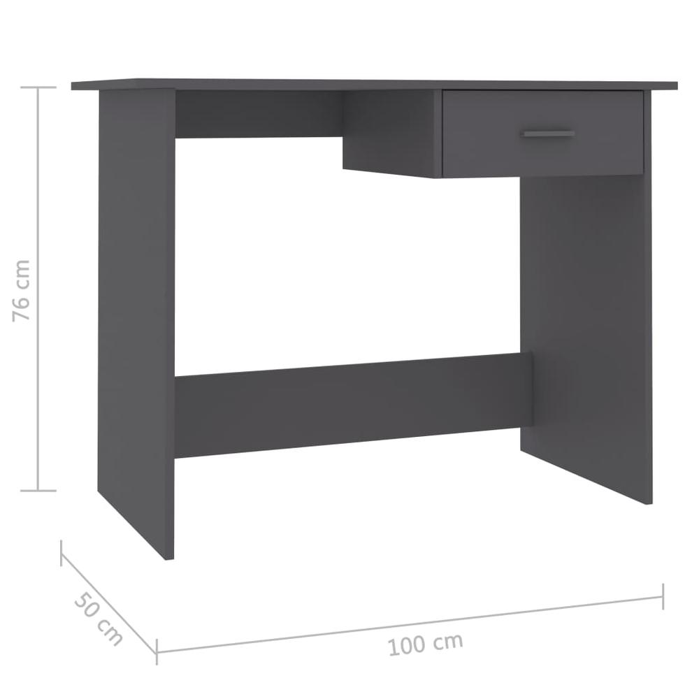 vidaXL Desk Gray 39.4"x19.7"x29.9" Chipboard, 800551. Picture 6