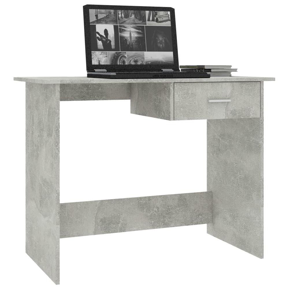 vidaXL Desk Concrete Gray 39.4"x19.7"x29.9" Chipboard, 800553. Picture 3