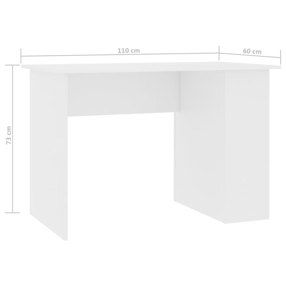 vidaXL Desk White 43.3"x23.6"x28.7" Chipboard, 800576. Picture 6