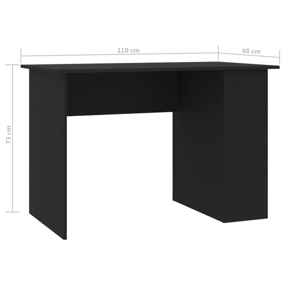 vidaXL Desk Black 43.3"x23.6"x28.7" Chipboard, 800577. Picture 6