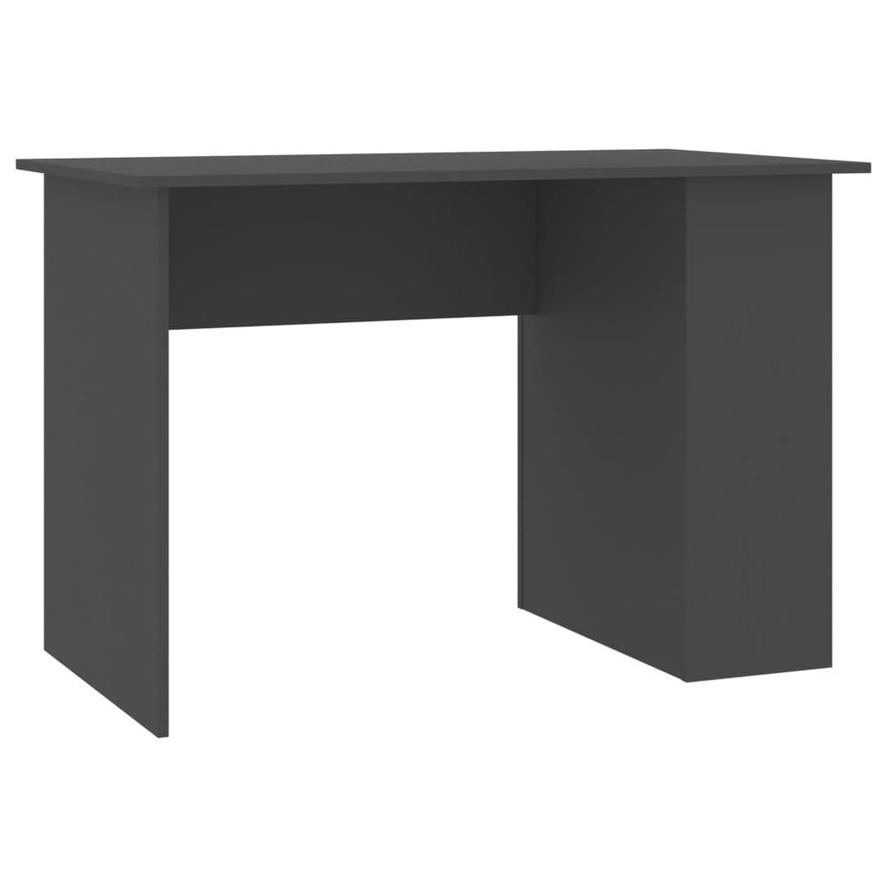 vidaXL Desk Gray 43.3"x23.6"x28.7" Chipboard, 800578. Picture 2