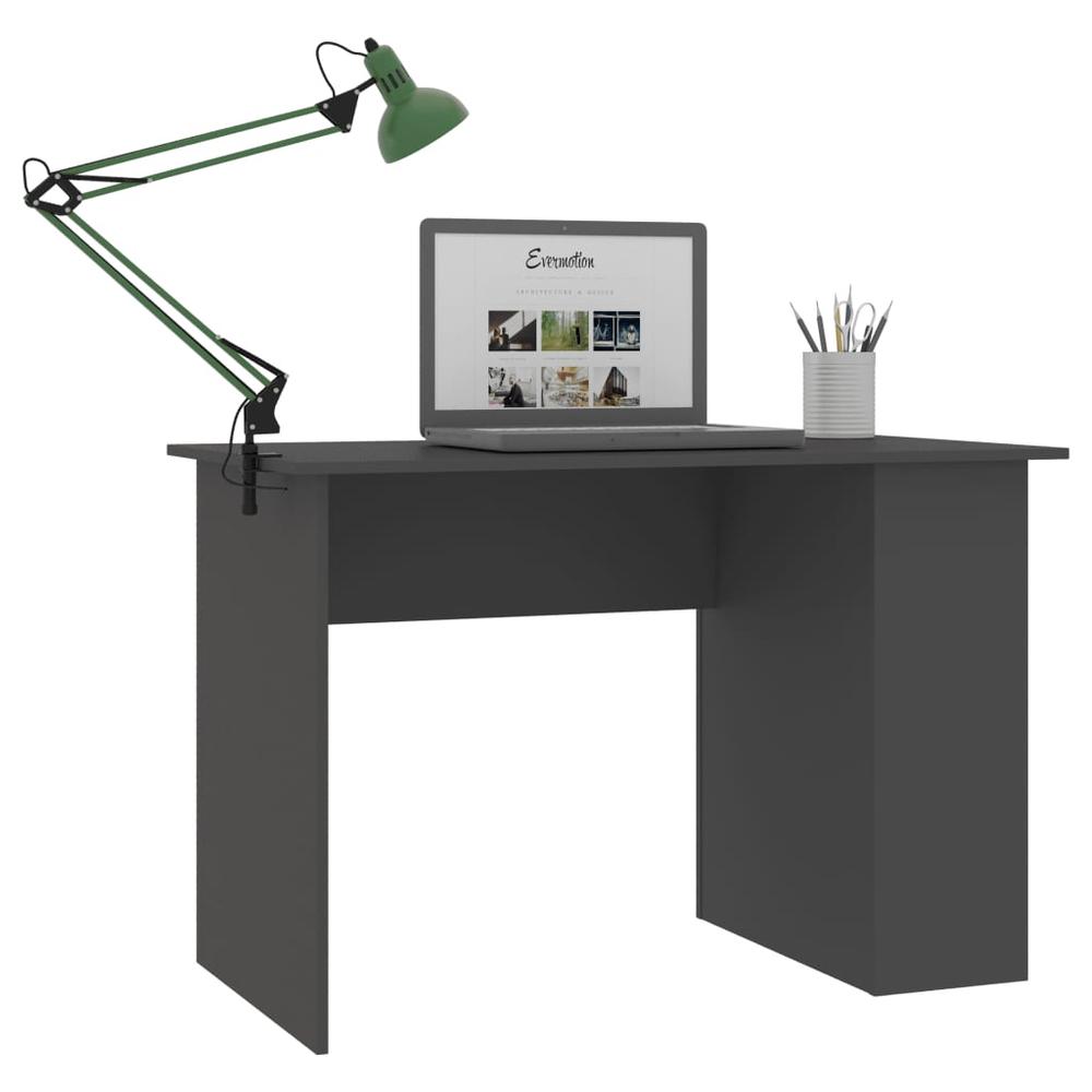 vidaXL Desk Gray 43.3"x23.6"x28.7" Chipboard, 800578. Picture 3