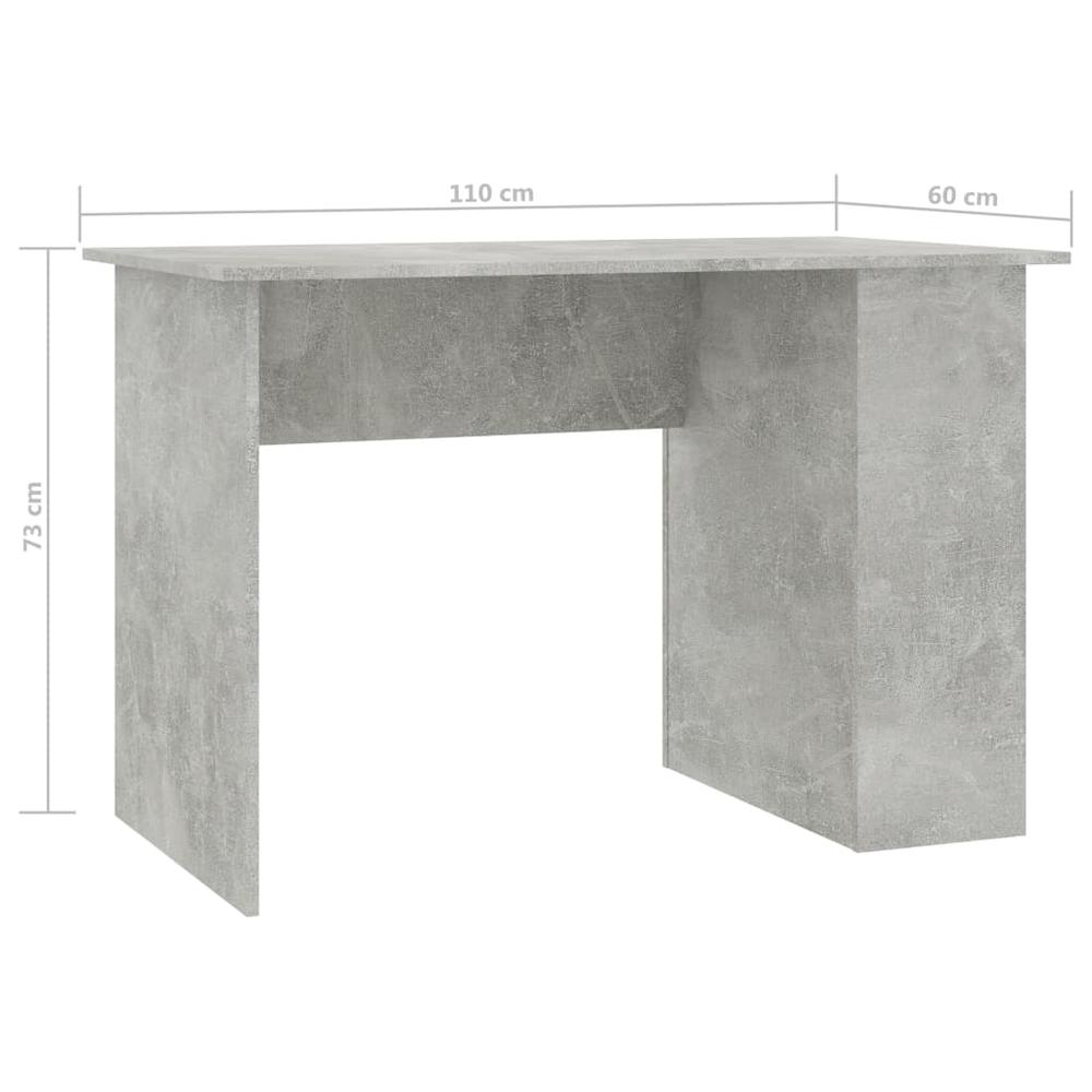 vidaXL Desk Concrete Gray 43.3"x23.6"x28.7" Chipboard, 800580. Picture 6