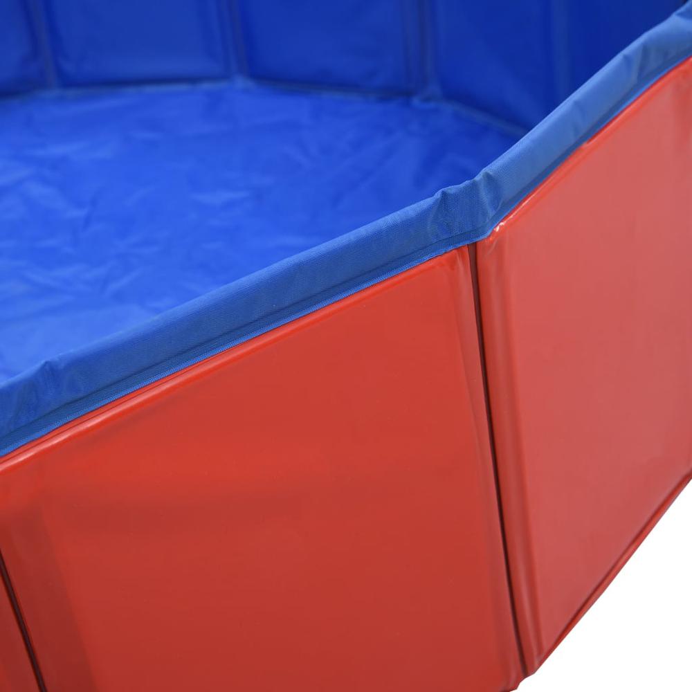 vidaXL Foldable Dog Swimming Pool Red 47.2"x11.8" PVC, 170823. Picture 7
