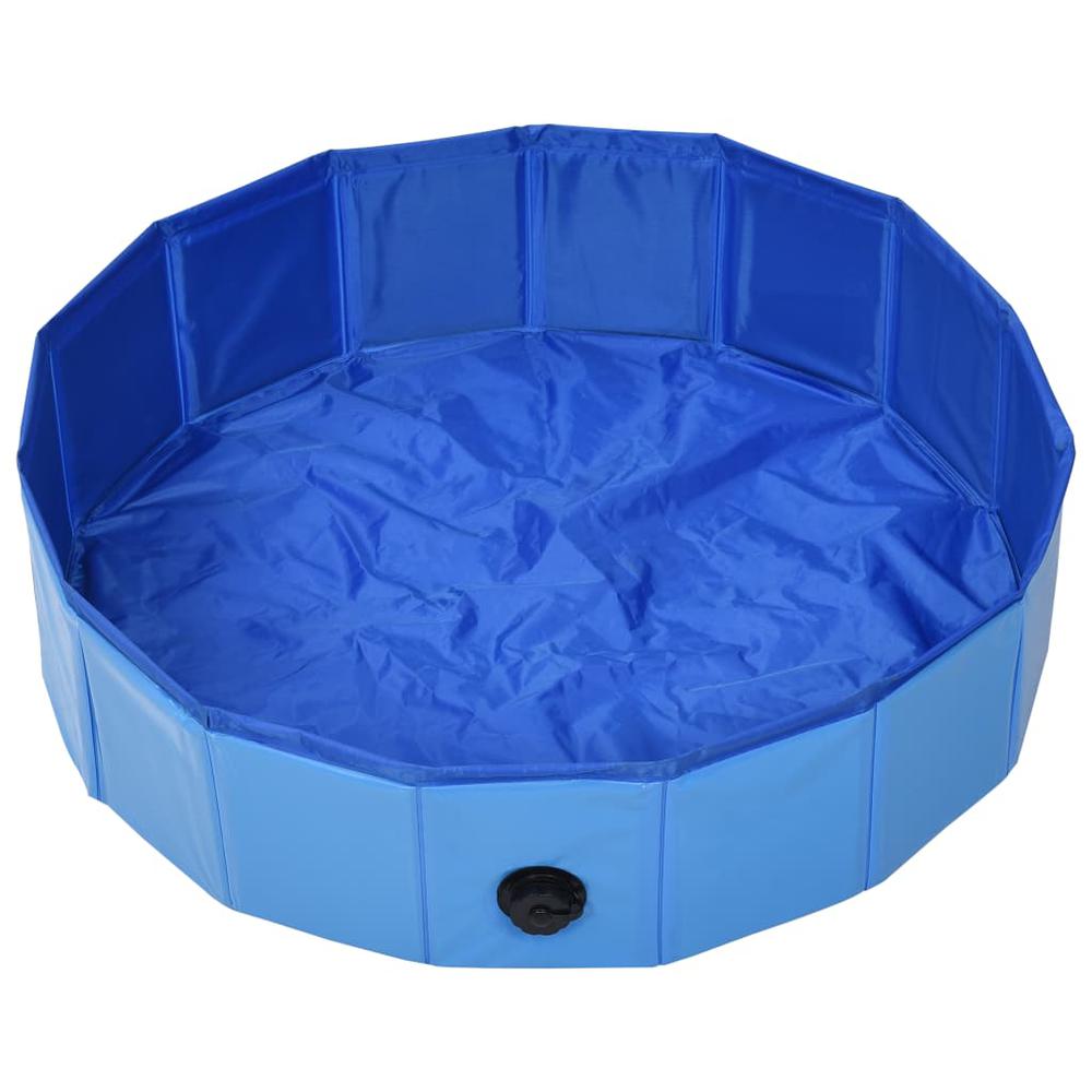 vidaXL Foldable Dog Swimming Pool Blue 31.5"x7.9" PVC, 170825. Picture 4