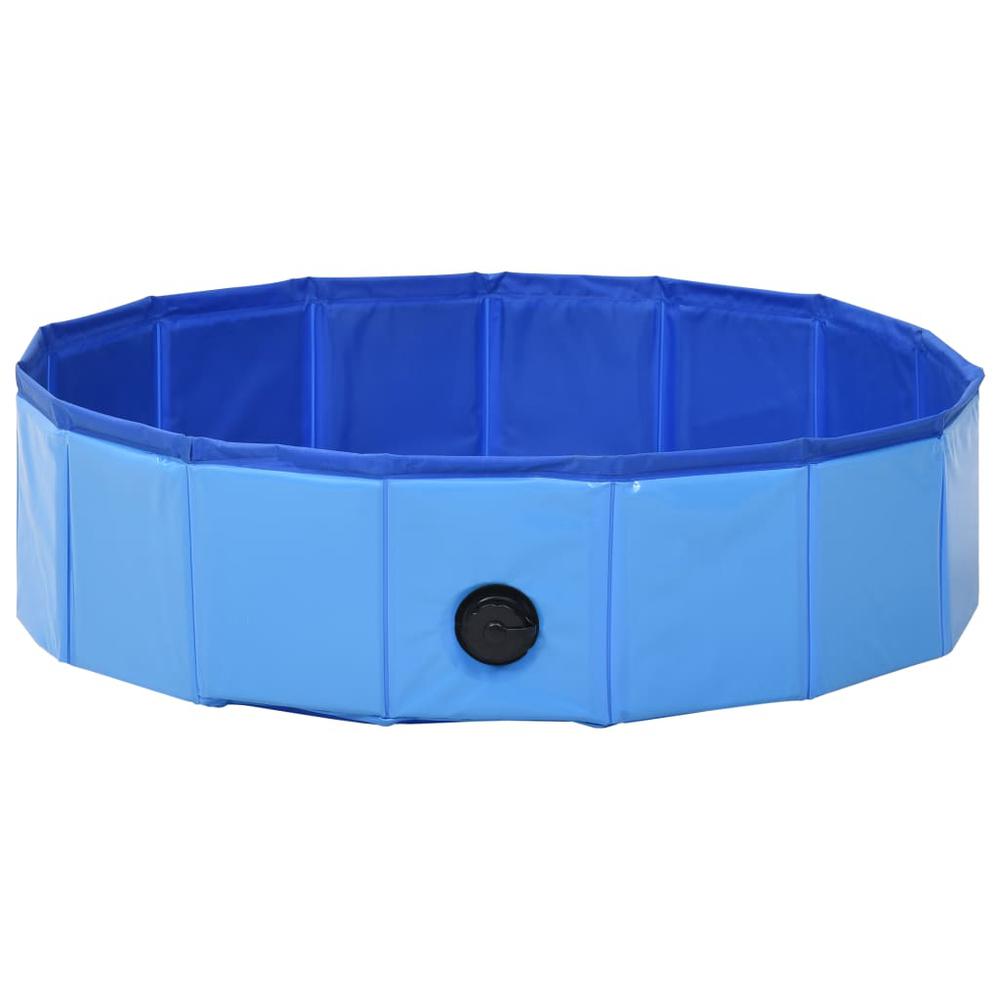 vidaXL Foldable Dog Swimming Pool Blue 31.5"x7.9" PVC, 170825. Picture 5