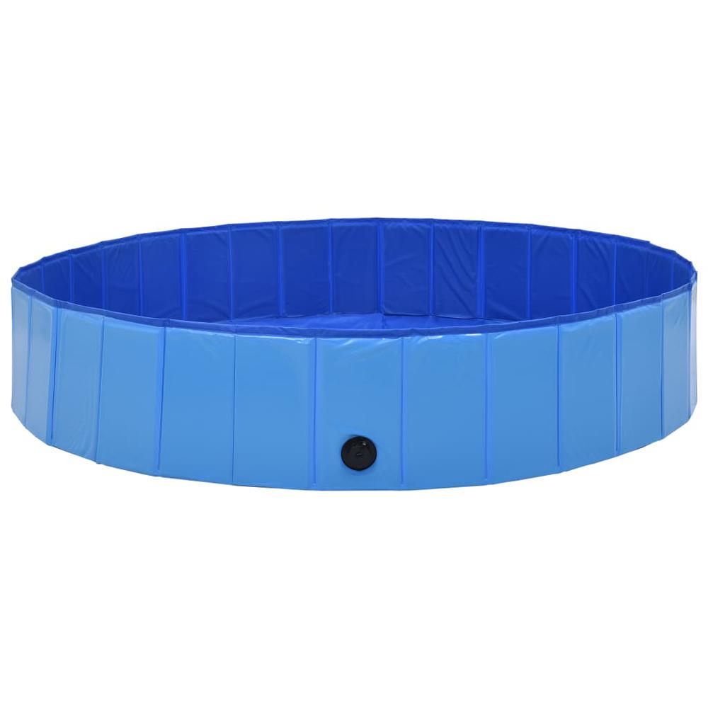 vidaXL Foldable Dog Swimming Pool Blue 63"x11.8" PVC, 170827. Picture 4