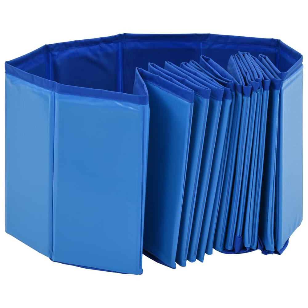 vidaXL Foldable Dog Swimming Pool Blue 63"x11.8" PVC, 170827. Picture 5