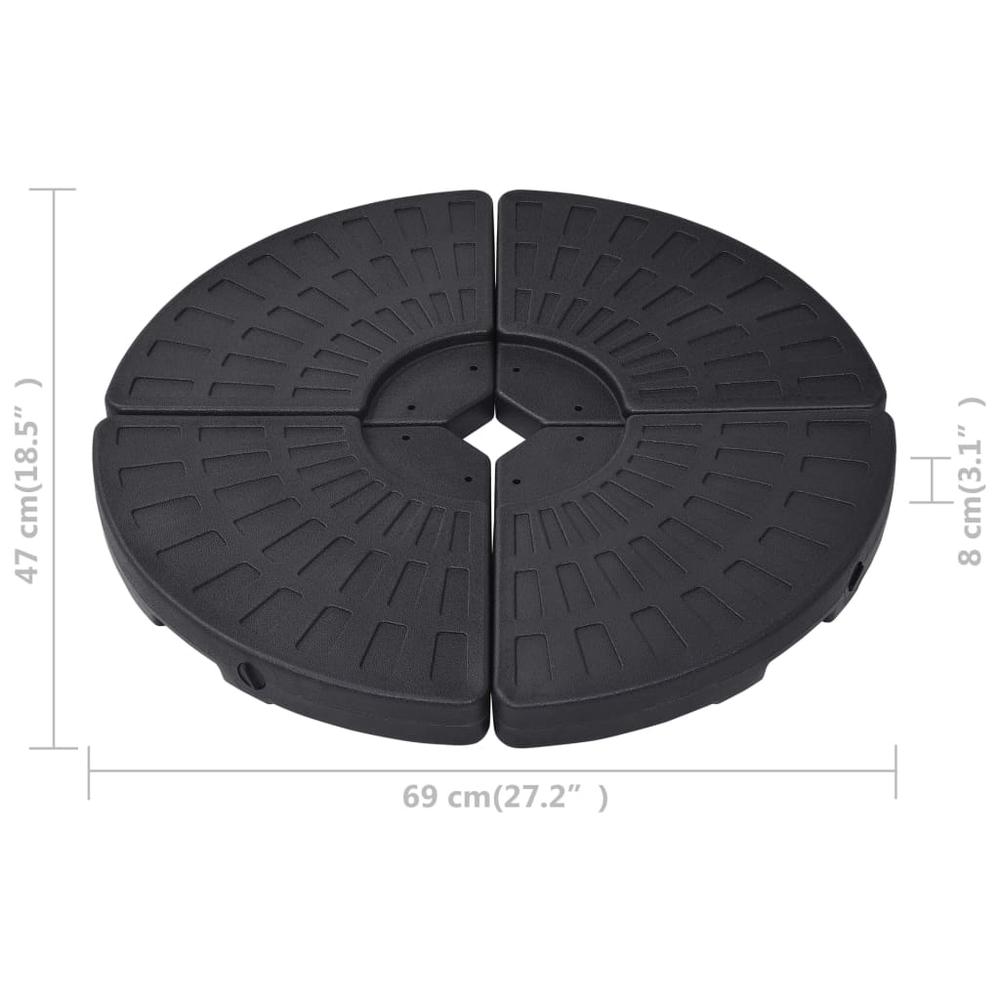 vidaXL Umbrella Base Fan-shaped 4 pcs Black, 47857. Picture 5