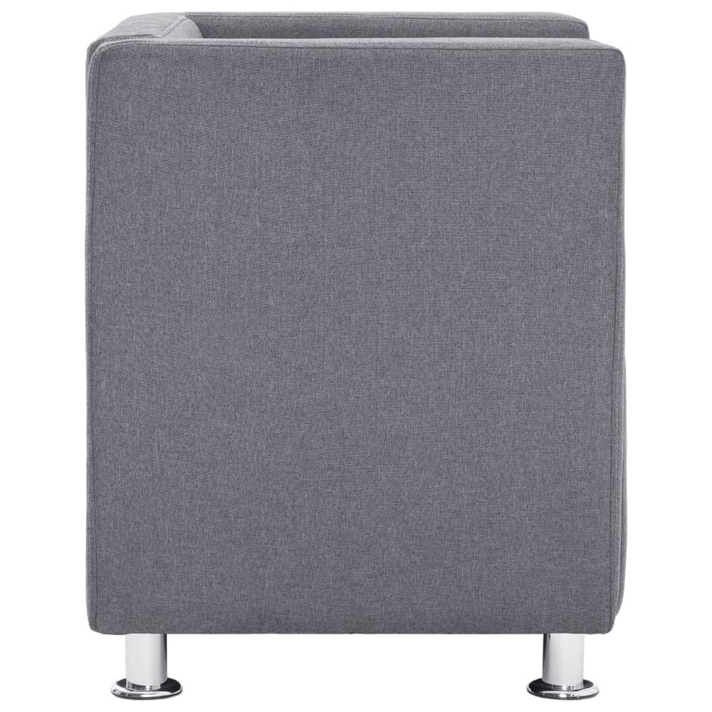 vidaXL Cube Armchair Light Gray Fabric, 282260. Picture 6