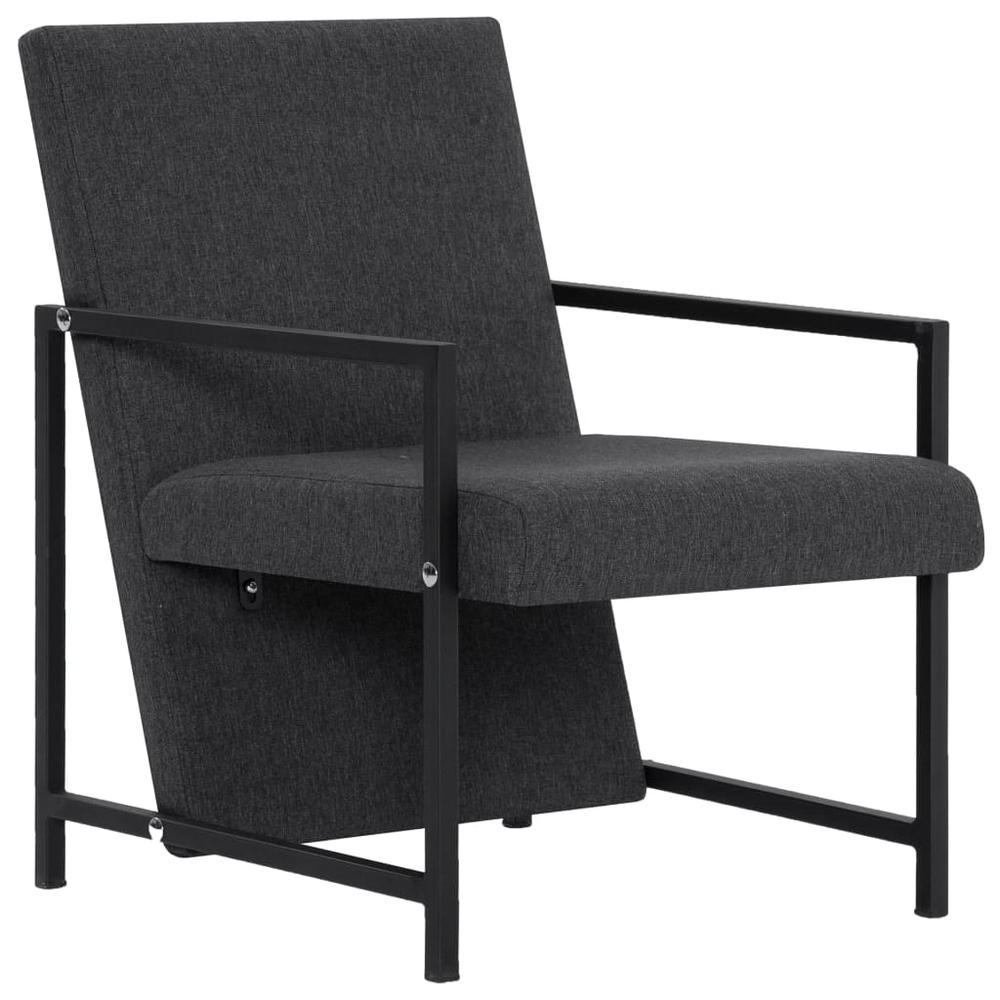 vidaXL Armchair with Chrome Feet Dark Gray Fabric, 282267. Picture 2