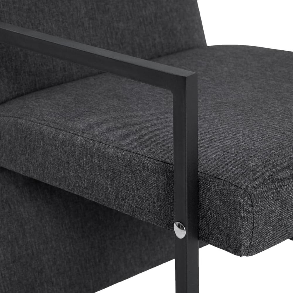 vidaXL Armchair with Chrome Feet Dark Gray Fabric, 282267. Picture 7