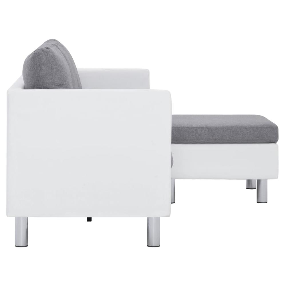 vidaXL 3-Seater Sofa with Cushions White Faux Leather, 282285. Picture 6