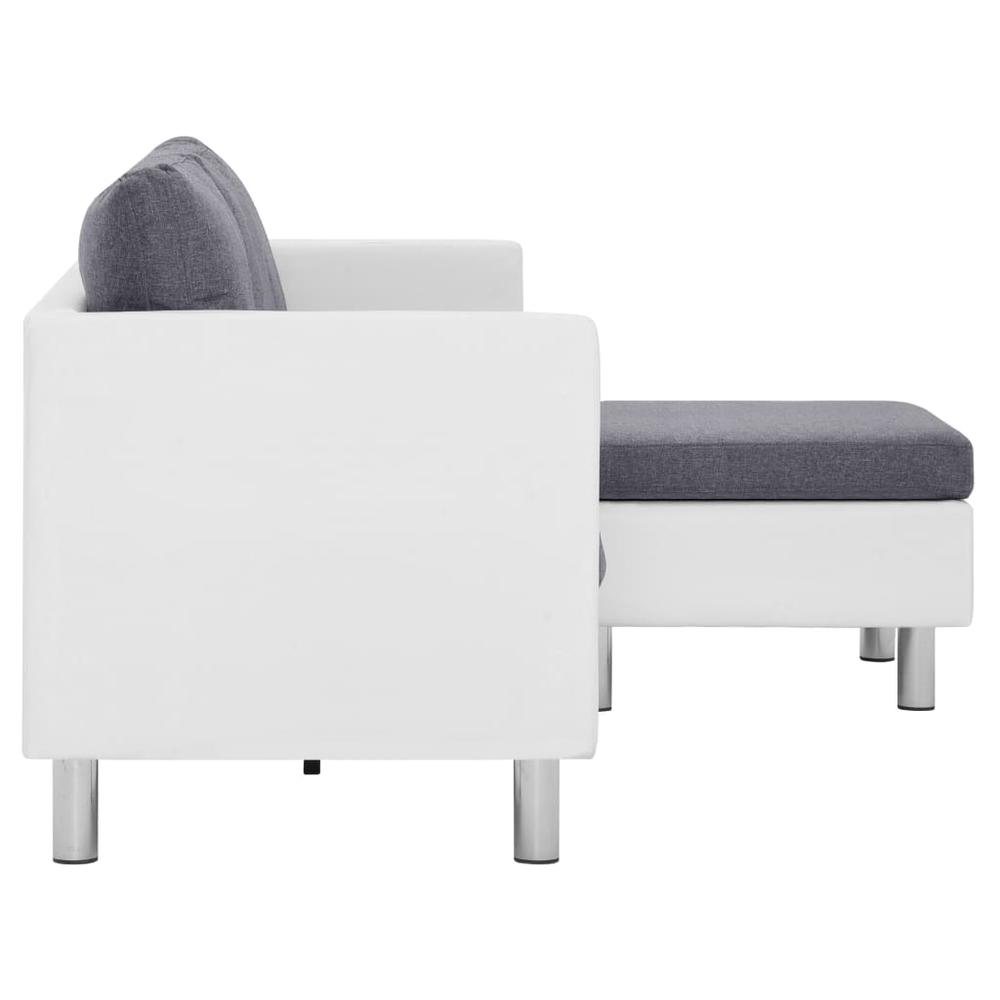 vidaXL 3-Seater Sofa with Cushions White Faux Leather, 282286. Picture 6