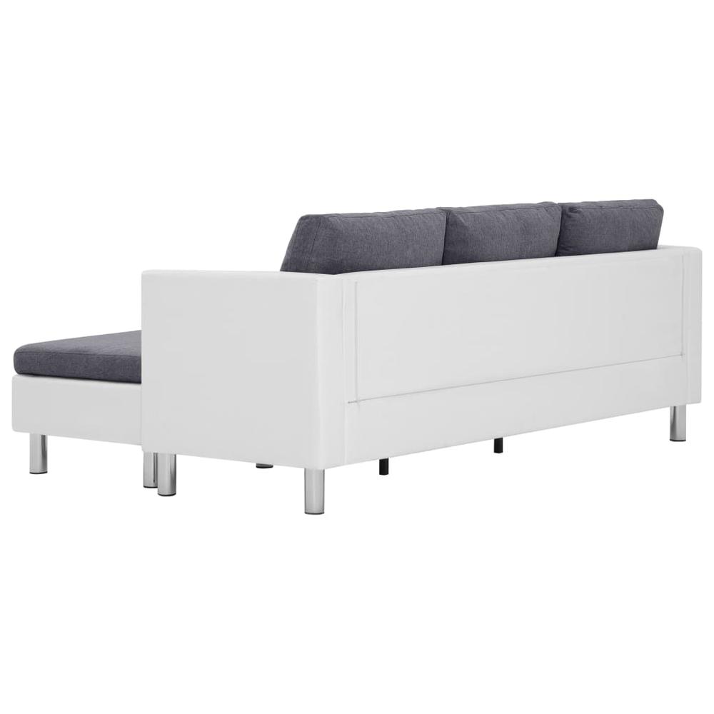 vidaXL 3-Seater Sofa with Cushions White Faux Leather, 282286. Picture 7