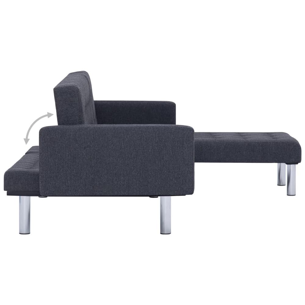 vidaXL L-shaped Sofa Bed Dark Gray Polyester, 282304. Picture 7
