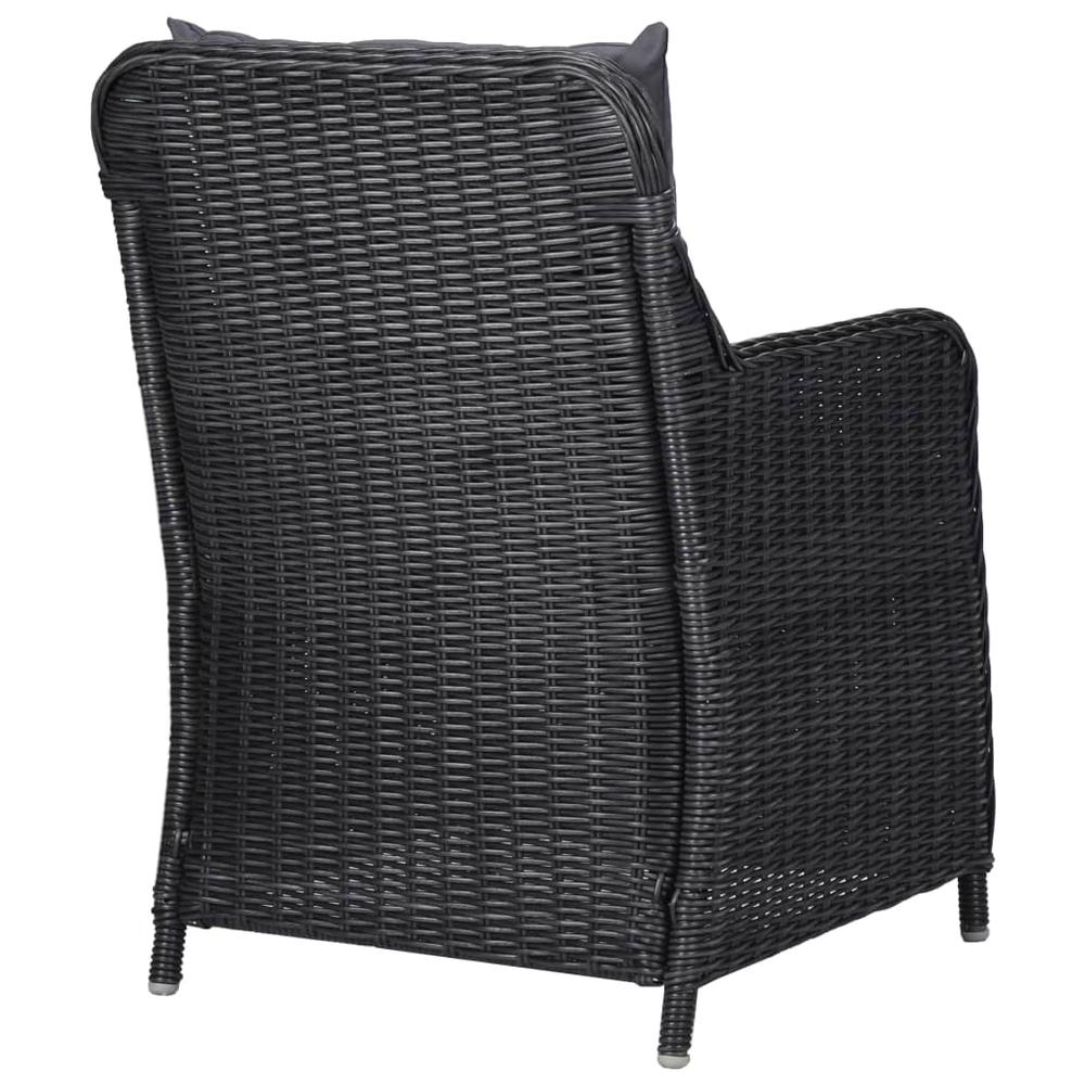 vidaXL Garden Chairs 2 pcs with Cushions Poly Rattan Black, 46548. Picture 5