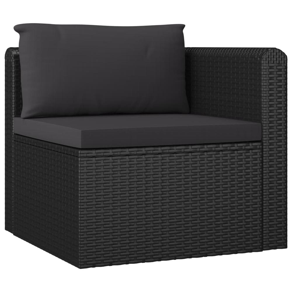 vidaXL 2 Piece Garden Sofa Set with Cushions Poly Rattan Black. Picture 4