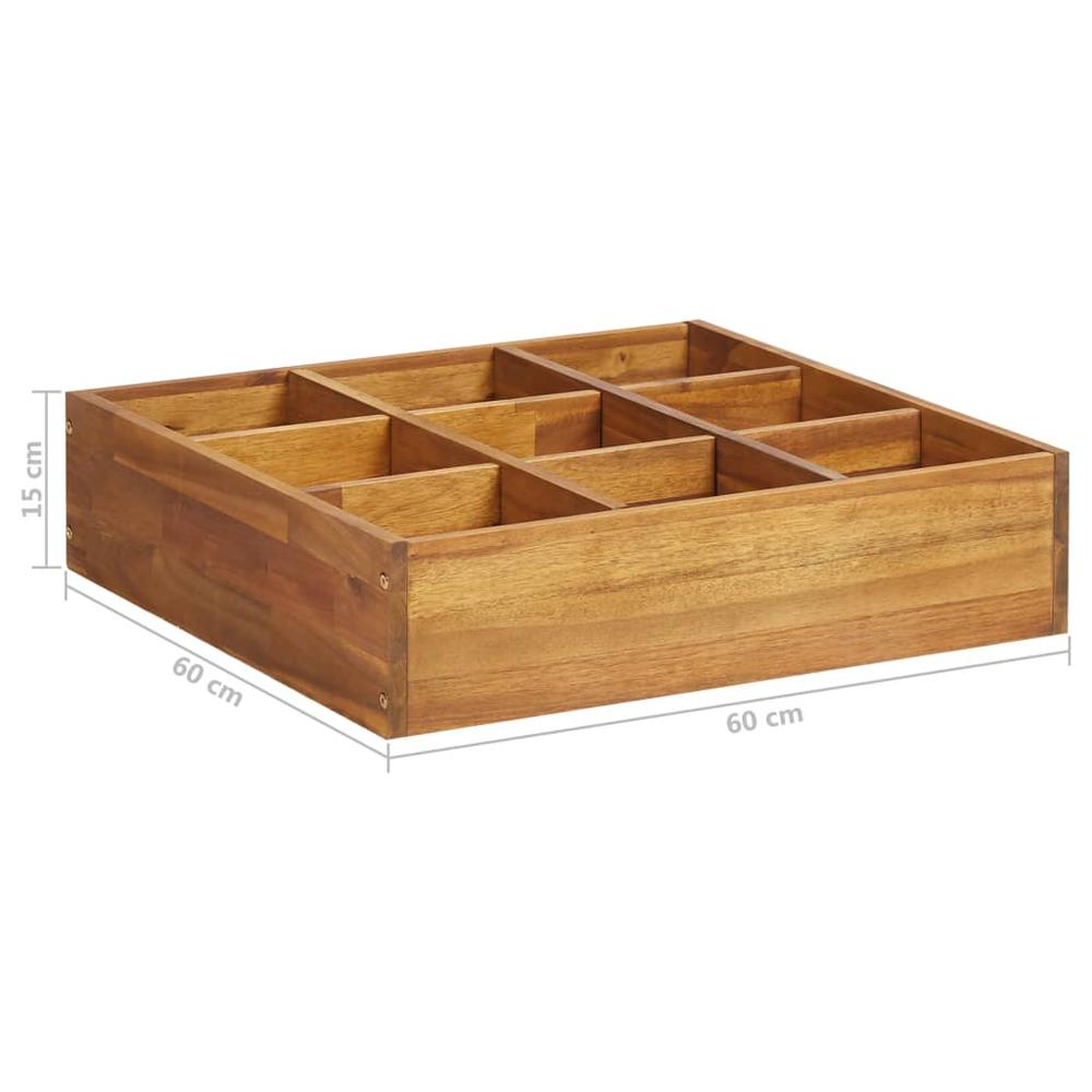 Herb Garden Raised Bed Solid Wood Acacia 23.6"x23.6"x5.9". Picture 6