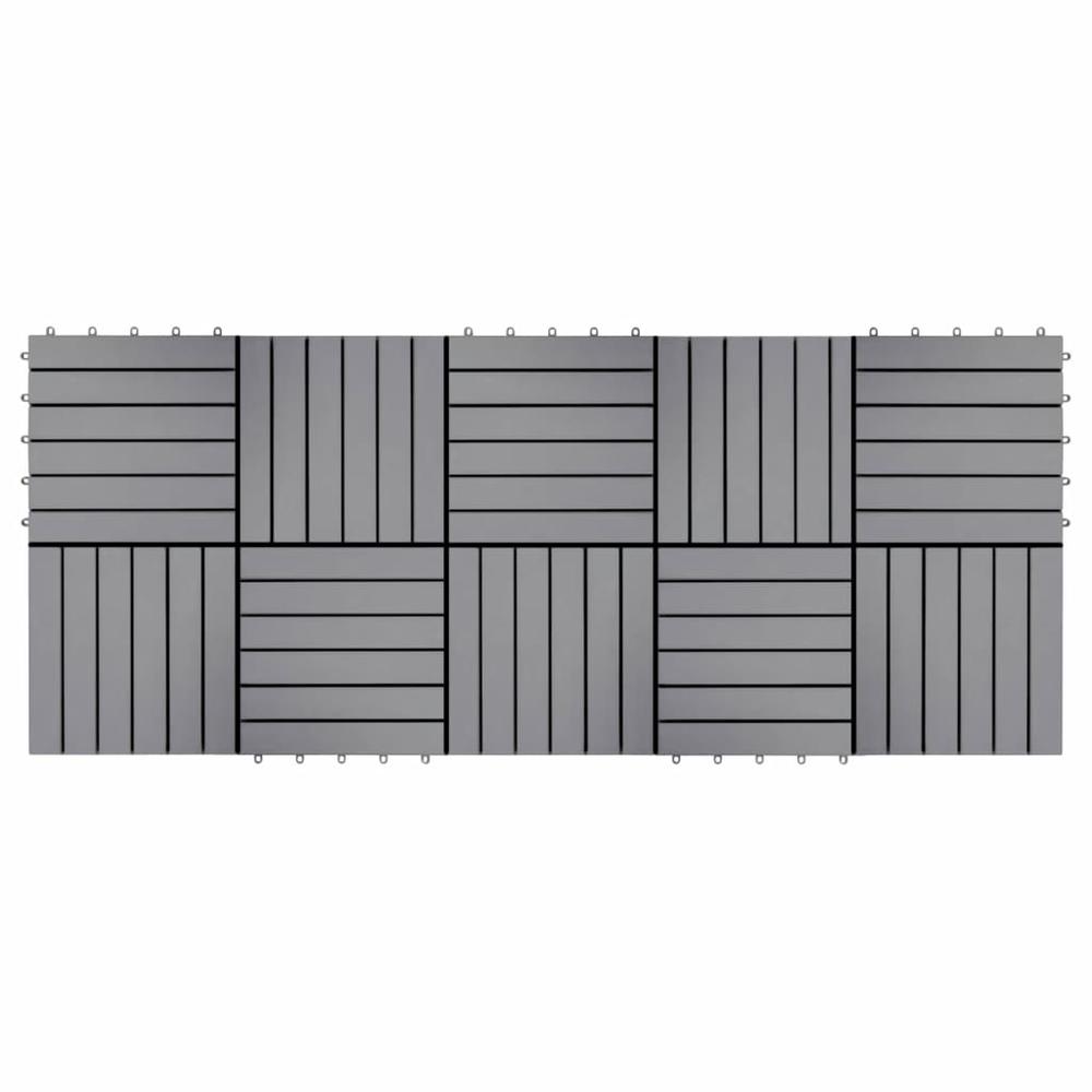 vidaXL Decking Tiles 10 pcs Gray Wash 11.8"x11.8" Solid Acacia Wood, 46586. Picture 2