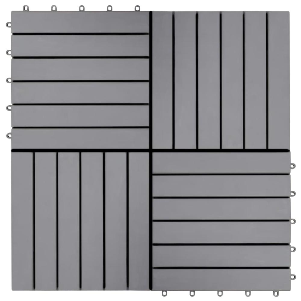 vidaXL Decking Tiles 10 pcs Gray Wash 11.8"x11.8" Solid Acacia Wood, 46586. Picture 3