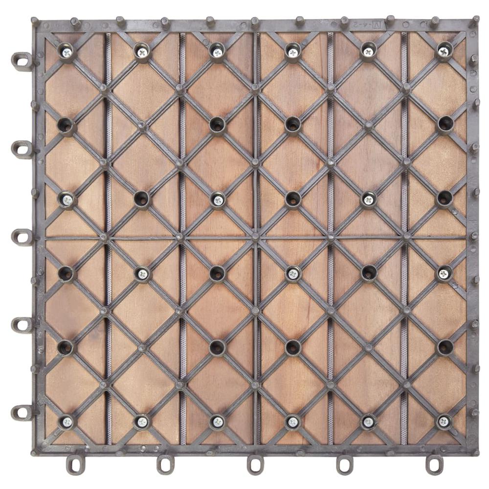 vidaXL Decking Tiles 10 pcs Gray Wash 11.8"x11.8" Solid Acacia Wood, 46586. Picture 6