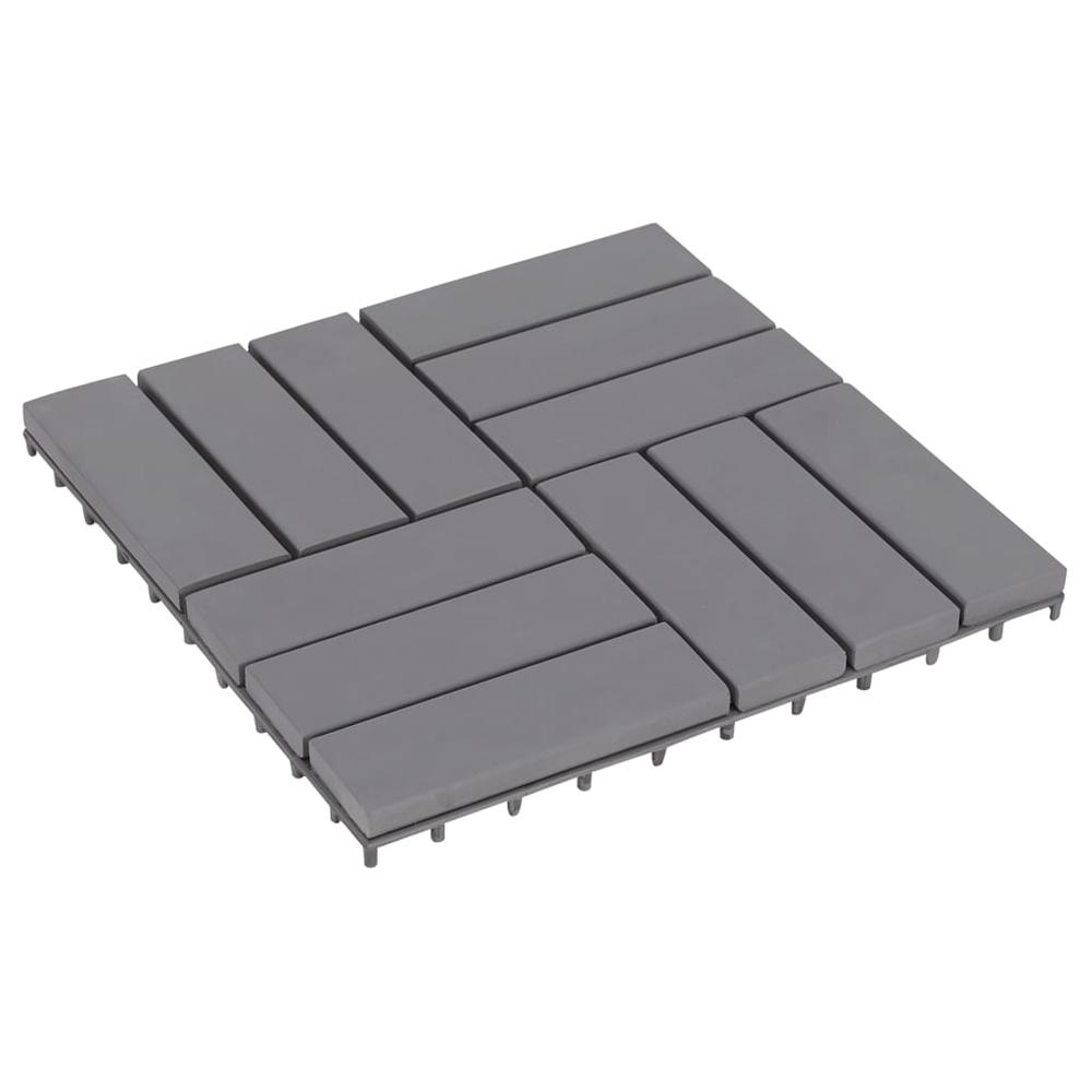 vidaXL Decking Tiles 10 pcs Gray Wash 11.8"x11.8" Solid Acacia Wood, 46587. Picture 1