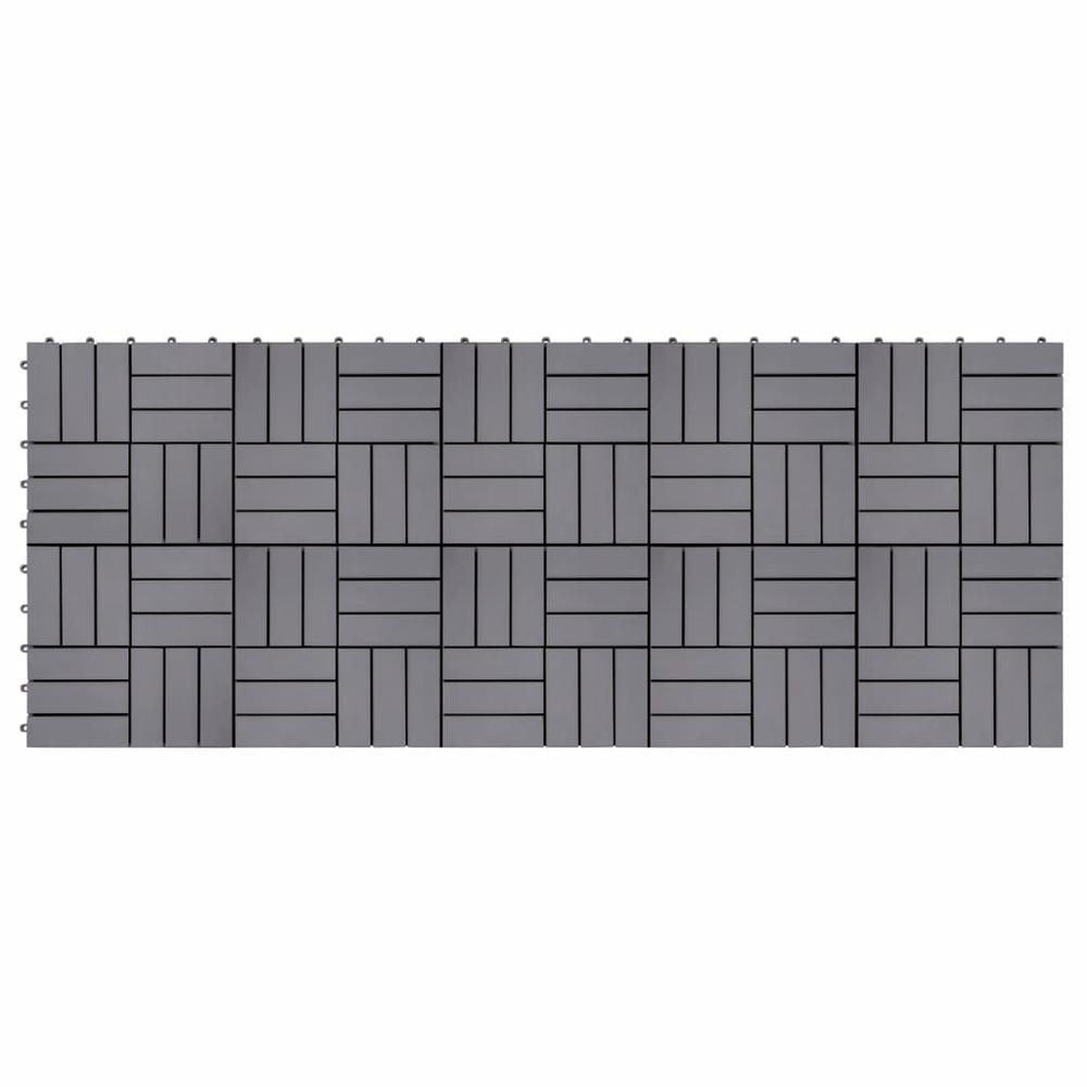 vidaXL Decking Tiles 10 pcs Gray Wash 11.8"x11.8" Solid Acacia Wood, 46587. Picture 2