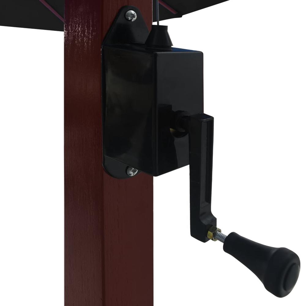 vidaXL Hanging Parasol with Wooden Pole 157.5"x118.1" Black. Picture 5