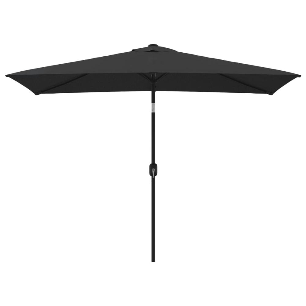 Outdoor Parasol with Metal Pole 118"x78.7" Black. Picture 1