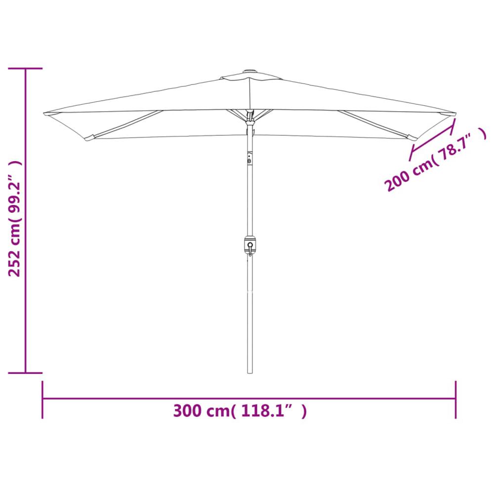 Outdoor Parasol with Metal Pole 118"x78.7" Black. Picture 7