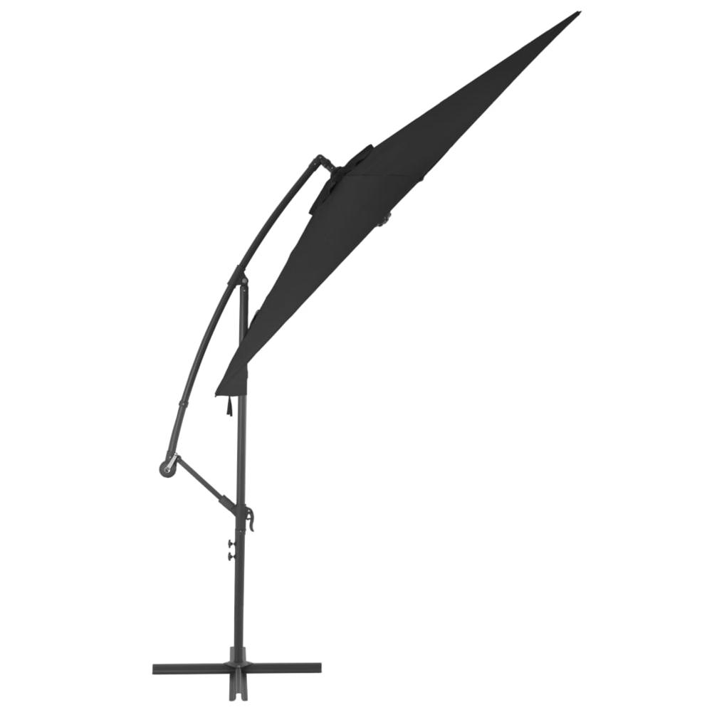 Cantilever Umbrella with Aluminum Pole 118.1" Black. Picture 2
