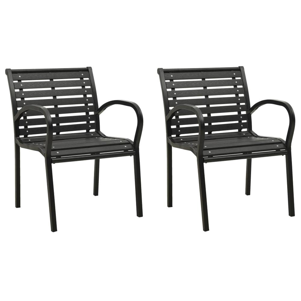 vidaXL Garden Chairs 2 pcs Gray Wood, 47938. Picture 1