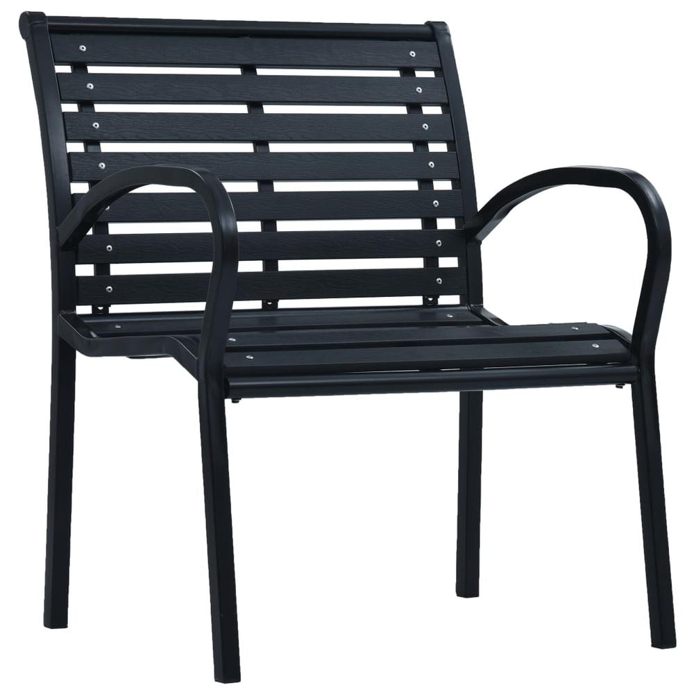 vidaXL Garden Chairs 2 pcs Black Steel and WPC, 47939. Picture 2